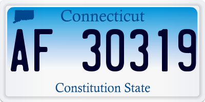 CT license plate AF30319