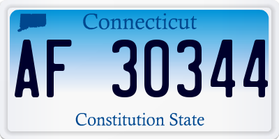 CT license plate AF30344