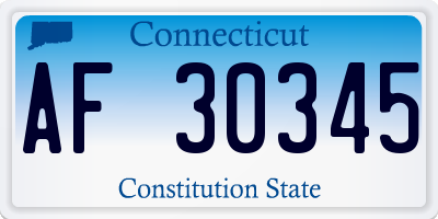 CT license plate AF30345