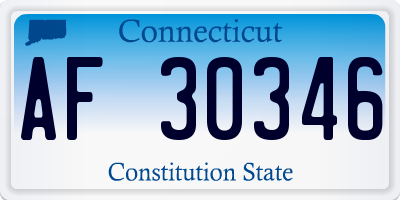 CT license plate AF30346