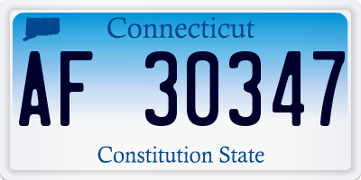 CT license plate AF30347