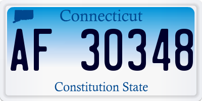 CT license plate AF30348