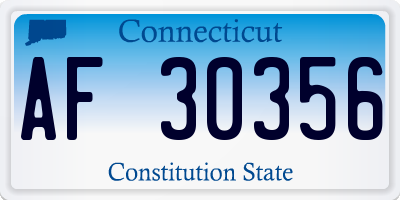 CT license plate AF30356