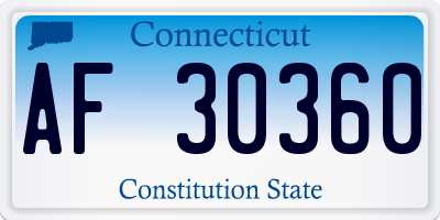 CT license plate AF30360