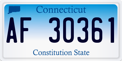 CT license plate AF30361