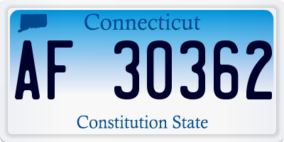 CT license plate AF30362
