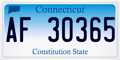 CT license plate AF30365