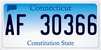 CT license plate AF30366