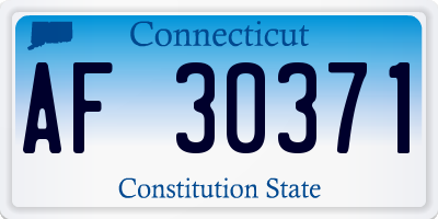 CT license plate AF30371