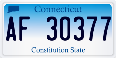 CT license plate AF30377