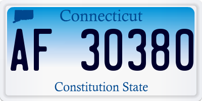 CT license plate AF30380