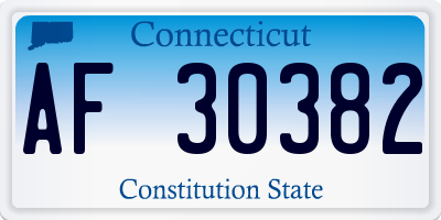 CT license plate AF30382