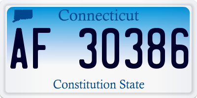 CT license plate AF30386