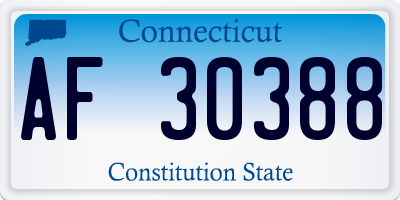 CT license plate AF30388