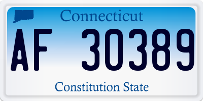 CT license plate AF30389