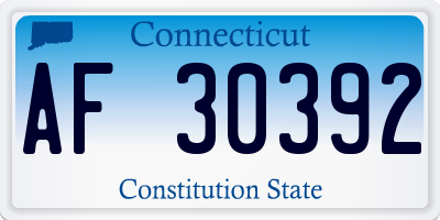 CT license plate AF30392