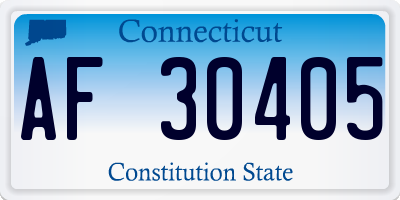 CT license plate AF30405
