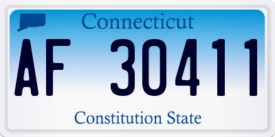 CT license plate AF30411