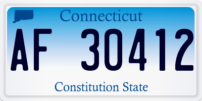 CT license plate AF30412