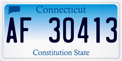 CT license plate AF30413