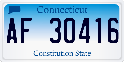 CT license plate AF30416