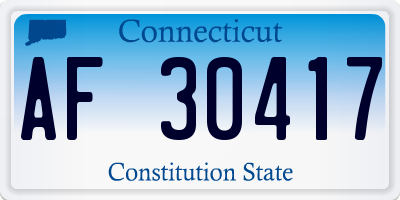 CT license plate AF30417