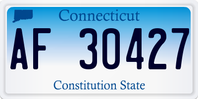 CT license plate AF30427