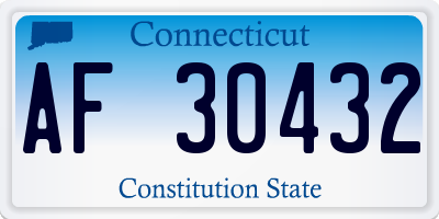 CT license plate AF30432