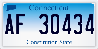 CT license plate AF30434