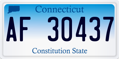 CT license plate AF30437