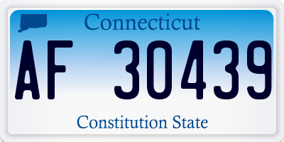 CT license plate AF30439