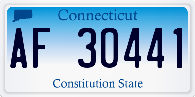 CT license plate AF30441
