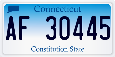 CT license plate AF30445