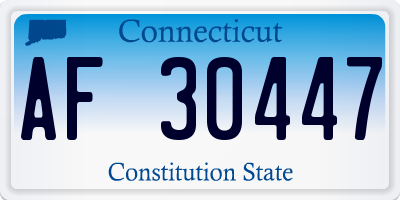 CT license plate AF30447