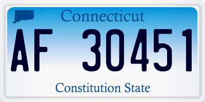 CT license plate AF30451
