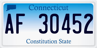 CT license plate AF30452