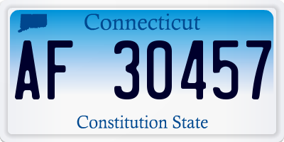 CT license plate AF30457