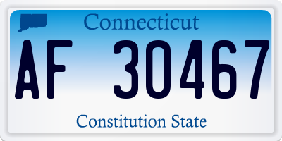CT license plate AF30467