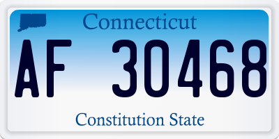 CT license plate AF30468
