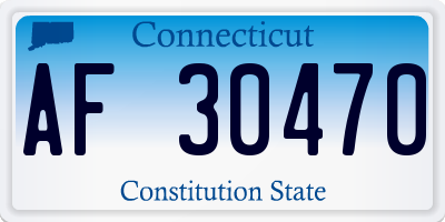 CT license plate AF30470