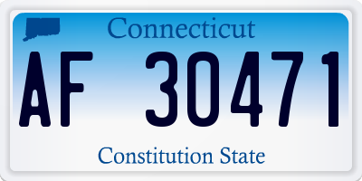 CT license plate AF30471