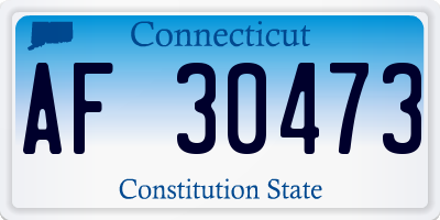 CT license plate AF30473