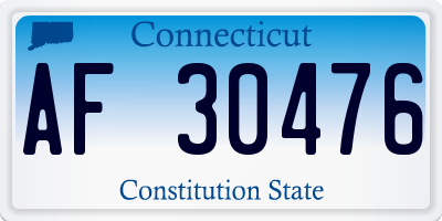 CT license plate AF30476