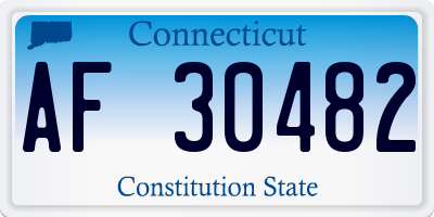 CT license plate AF30482