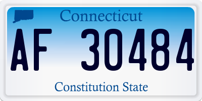 CT license plate AF30484