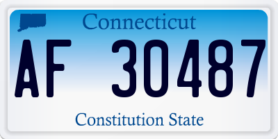 CT license plate AF30487