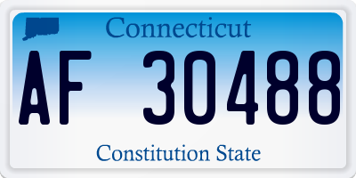 CT license plate AF30488