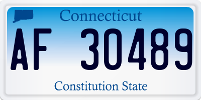 CT license plate AF30489