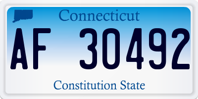CT license plate AF30492