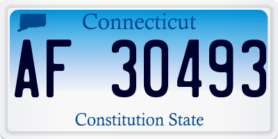 CT license plate AF30493